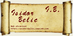 Isidor Belić vizit kartica